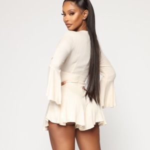 Ring a bell stripe romper ivory